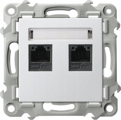 Attēls no Ospel Gniazdo komputerowe Ospel Szafir GPK-2Z/K/m/00 podwójne, kat. 5e MMC biae