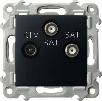 Attēls no Ospel Gniazdo RTV-SAT Ospel Szafir GPA-Z2S/m/33 z dwoma wyjciami SAT czarny metalik