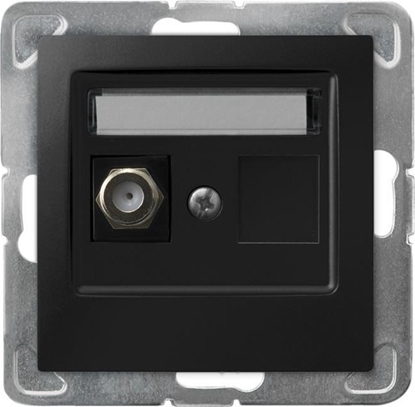 Picture of Ospel IMPRESJA Gniazdo antenowe typu F pojedyncze czarny metalik GPA-1YF/m/33