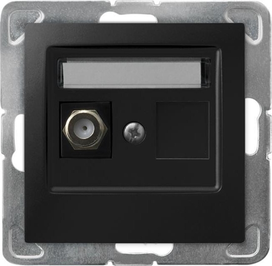 Picture of Ospel IMPRESJA Gniazdo antenowe typu F pojedyncze czarny metalik GPA-1YF/m/33