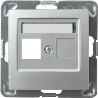 Attēls no Ospel Obudowa gniazda Ospel Impresja GPK-1Y/p/18 pojedynczego typu Keystone prosta srebro