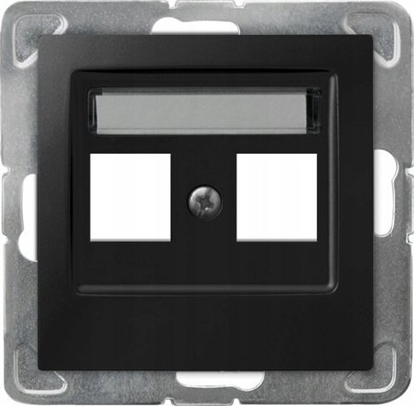 Attēls no Ospel Obudowa Ospel Impresja GPK-2Y/p/33 gniazda podwójnego typu Keystone prosta czarny metalik