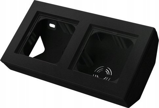 Picture of Ospel Puszka natynkowa Ospel Sonata PNP-2RN/33 narona podwójna z ramk czarny metalik