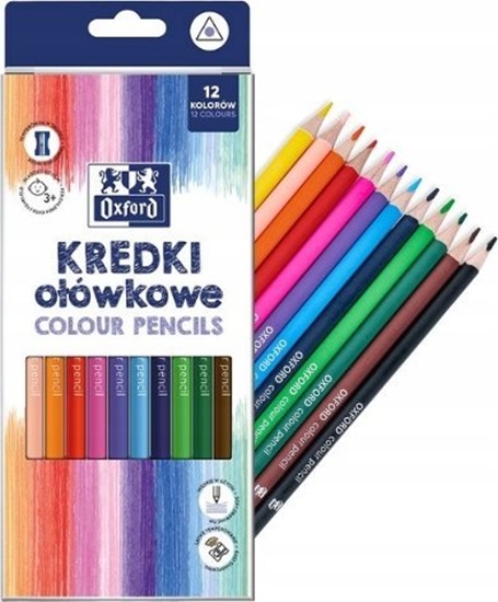 Picture of Oxford Kredki oówkowe trójktne wytrzymae Olo 12 kolorów