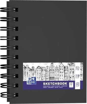 Изображение Oxford Szkicownik SKETCHBOOK podwójna spirala A6 80k 100g czarny 400152649 OXFORD
