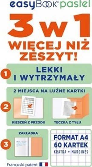 Изображение Oxford Zeszyt Oxford Easybook Pastel A5/60k kratka mix kolorów