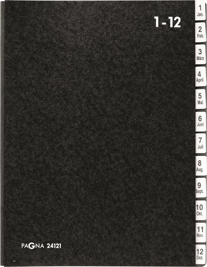 Picture of Pagna Teczka Pultordner Classic 12 Fächer 1-12/Jan-Dez schwarz