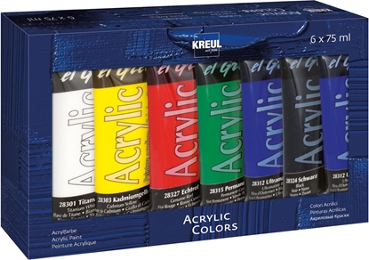 Picture of PAINT ACRYLIC 6 COLOURS 75ML 28260