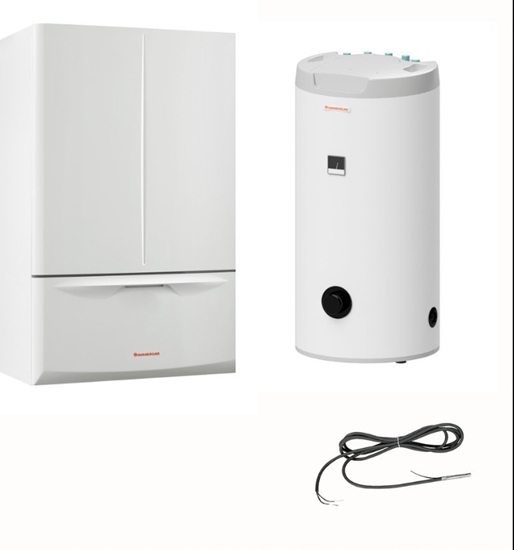 Изображение Pakiet 1-fun.kondens. wersja standard - kocio EXTRA 24 + zasobnik UBS160V3 + sonda kontaktowakoty wiszce