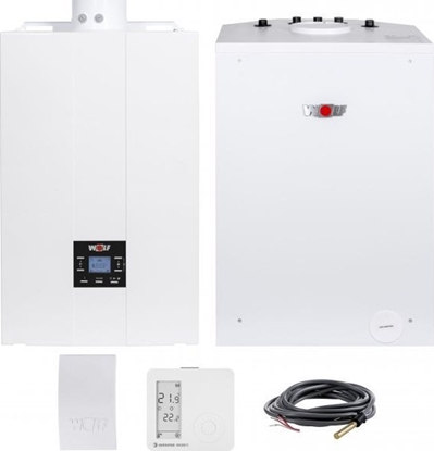 Attēls no Pakiet Kocio 1-fun.kondens - FGB-28 + zasobnik CSW-120L + GRATISY (czujnik C.W.U + czujnik temperatury zewntrznej + regulator bezprzewodowy Euroster 4020 TXRX)5903624977954