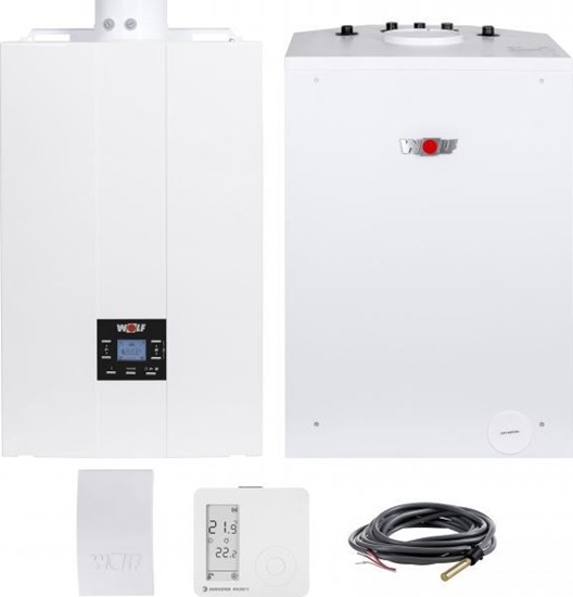 Изображение Pakiet Kocio 1-fun.kondens - FGB-28 + zasobnik CSW-120L + GRATISY (czujnik C.W.U + czujnik temperatury zewntrznej + regulator bezprzewodowy Euroster 4020 TXRX)5903624977954