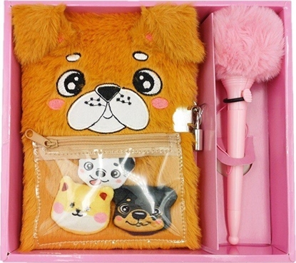 Picture of Pamitnik pluszowy Piesek zestaw z dugopisem Stnux