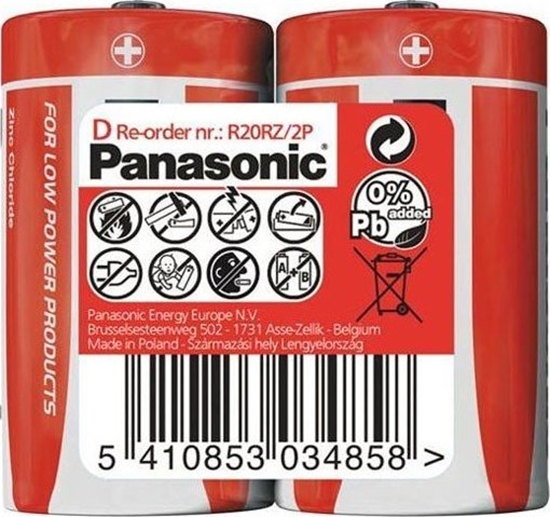 Picture of Panasonic Baterie / akumulatory FOTO <<<< Panasonic-aparaty cyfrowe, Baterie Panasonic R20RZ | 2 szt. | shrink pack (R20RZ/2P) - C0005049