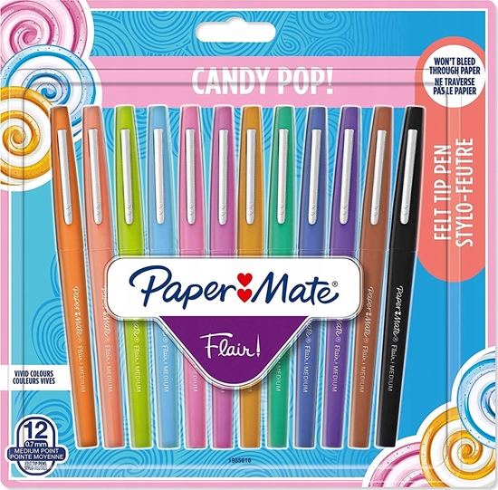 Picture of Paper Mate Papermate Flair Candy Pop Dugopis elowy redni Wielobarwny 12 szt.