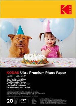 Picture of Papier KODAK Foto Fotograficzny do Drukarki 20 szt 5x7'' 13x18cm 280g SATIN / 9891-655