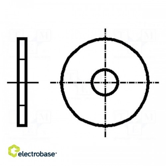 Picture of Paplāksne | apaļš | M4 | D=12mm | h=1mm | A2 nerūsējošais tērauds | DIN: 9022