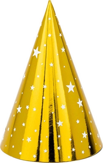 Изображение Party Deco Czapeczki Gwiazdki zote - 6 szt. uniwersalny