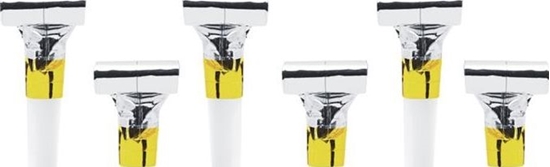 Изображение Party Deco Gwizdki imprezowe, srebrne, 6 szt. uniwersalny