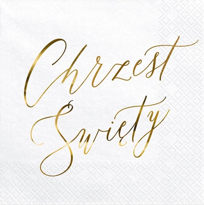 Attēls no Party Deco Serwetki Chrzest wity 3 warst. 33x33 biae 20 szt uniwersalny