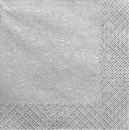 Изображение Party Deco Serwetki papierowe, srebrny metalizowany, 33x33 cm., 20 szt. uniwersalny