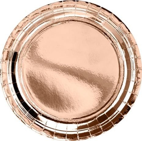 Picture of Party Deco Talerzyki papierowe, róowe zoto, 23 cm, 6 szt. uniwersalny