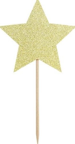 Изображение Party Deco Topper, gwiazdki, zote, 11,5 cm, 6 szt uniwersalny