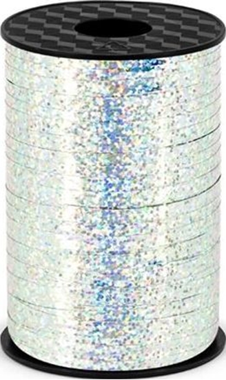 Изображение Party Deco Wstka plastikowa holograficzna srebrna, 5 mm uniwersalny