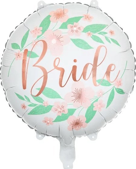 Picture of PartyDeco Balon foliowy okrgy bride w kwiaty lub wesele
