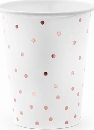 Attēls no PartyDeco Kubeczki Kropki, biay, 260ml one size