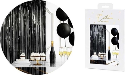 Attēls no PartyDeco Kurtyna Party Zasona czarna cianka 90x250cm
