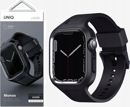 Изображение Pasek + etui UNIQ Monos 2in1 Apple Watch 4/5/6/7/8/9/SE 44/45mm czarny/midnight black