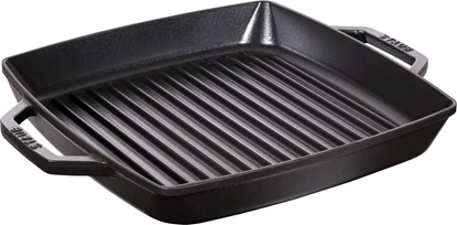 Picture of Patelnia Zwilling Kwadratowa patelnia eliwna grillowa STAUB z dwoma uchwytami 40511-683-0 - czarna 28 cm