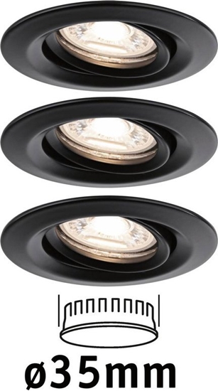 Изображение Paulmann Oprawa do wbudowania NOVA PLUS COIN LED Mini DIM wychylna 3x4W 310lm 66mm 2700K IP23 230V czarny matowy