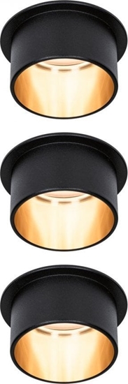 Picture of Paulmann Oprawa wpuszczana GIL 3StepDim rd starr LED 3x6W 2700K 230V schwarz matt/gold Alu