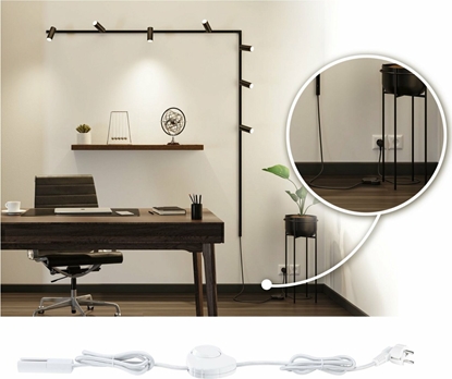 Picture of Paulmann Przewód zasilcy do szynoprzeowdu Urail 2m z wycznikiem  max.1000W czarny matowy