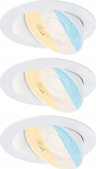 Изображение Paulmann Zestaw opraw do wbudowania ANMUS LED DIM 3X5W 700lm 105mm 2700K-6500K IP20 230V biay / aluminium