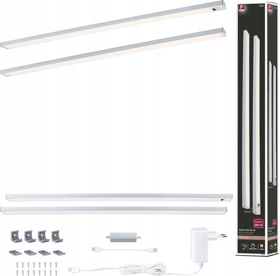 Изображение Paulmann Zestaw opraw podszafkowych SET LINE DIM PIR 2x6W 2x500lm 550mm 3000K 230V chrom matowy / aluminium