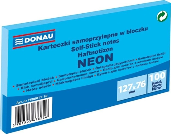 Picture of PBS Connect BLOCZEK SAMOPRZYLEPNY, DONAU, 127X76MM, 100K, NEON NIEBIESKI 7588011-10