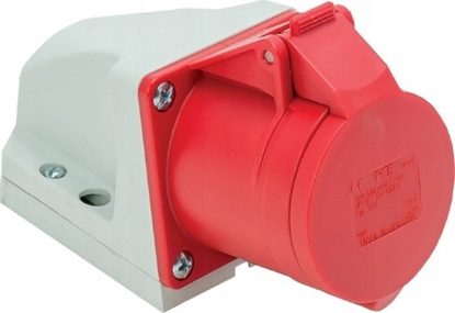 Picture of PCESP Gniazdo siowe natynkowe stae 32A 5P 400V IP44 PCE 125-6k maa obudowa czerwone