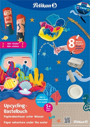 Attēls no Pelikan Upcycling Bastelbuch mit Sticker, Meereswelt A4