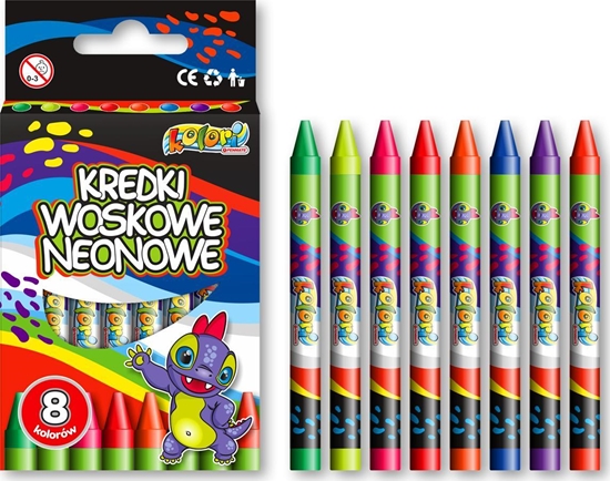 Picture of Penmate KREDKI WOSKOWE NEONOWE DINO PENMATE KOLORI PREMIUM 8 KOLORÓW