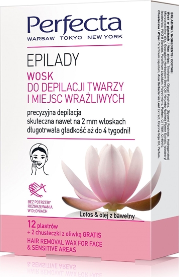 Picture of Perfecta Epilady Wosk do depilacji twarzy i miejsc wraliwych 1op. (12 plastrów)