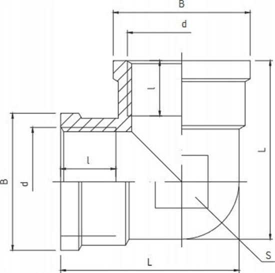 Picture of Perfexim Kolanko mosidz WW 1/2" wzmocnione PHA-310 G1/2 WW PN16 [20/300]