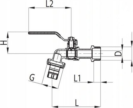 Picture of Perfexim Zawór kulowy czerpalny DN20 z dawikiem ze zczka do wa PHA-009 G3/4 Z PN16 DN20 [10/100]