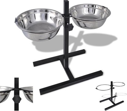 Attēls no Pets Collection Miska dla psa na stojaku regulowanym 2x1,8l uniwersalny