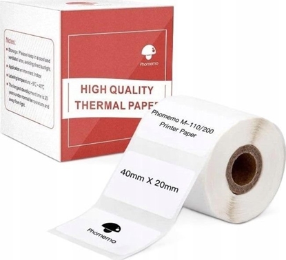 Picture of Phomemo Papier Przylepny Naklejki 320x Etykieta 40x20mm Phomemo M110 M120 M200 M220 M221 / XP4020-320