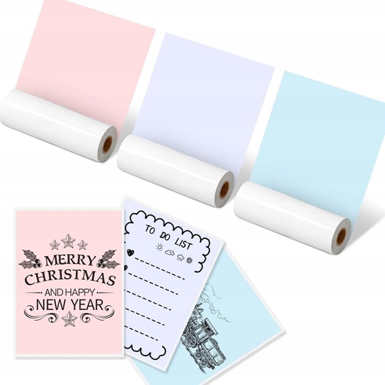 Picture of Phomemo Papier Termiczny Samoprzylepny Naklejka do drukarki Phomemo M832 / M04S / M04AS Wkady Kolor 3x Rolki 110mm / Q22-RMS-PBPU-107