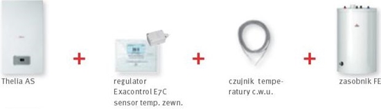 Изображение Piec gazowy Saunier Duval Thelia Condens AS 25 + sensor + Exacontrol E7C + NTC + FE 120/6 BM 25.5 kW (S0010019421)