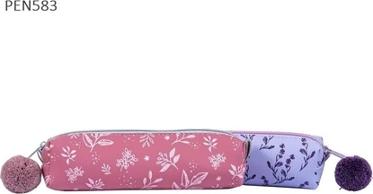 Изображение Piórnik jednokomorowy z pomponem Kwiaty MIX