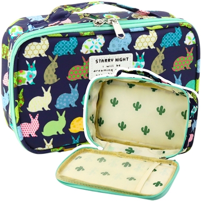 Attēls no Piórnik Szkolny Organizer Pojemny Dodatkowa Kieszonka Granatowy 21,5cm LEAN